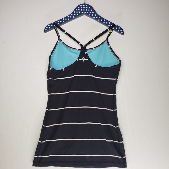 Ivivva Girls Black White Stripe Power Y Tank Top 12 - Picture 4 of 5